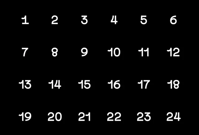 Numeric Type Specimen, minimal, swiss, monochrome