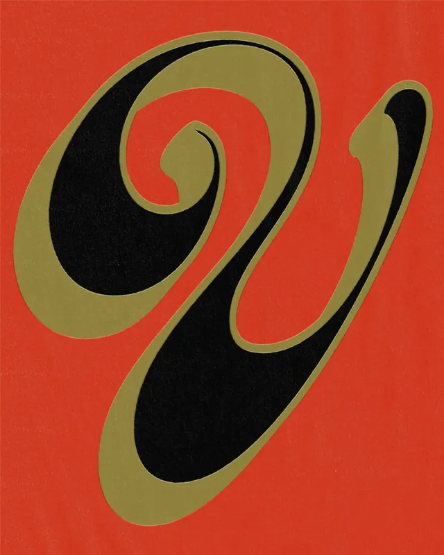 Stylized Letter W Graphic, minimal, geometric, vibrant