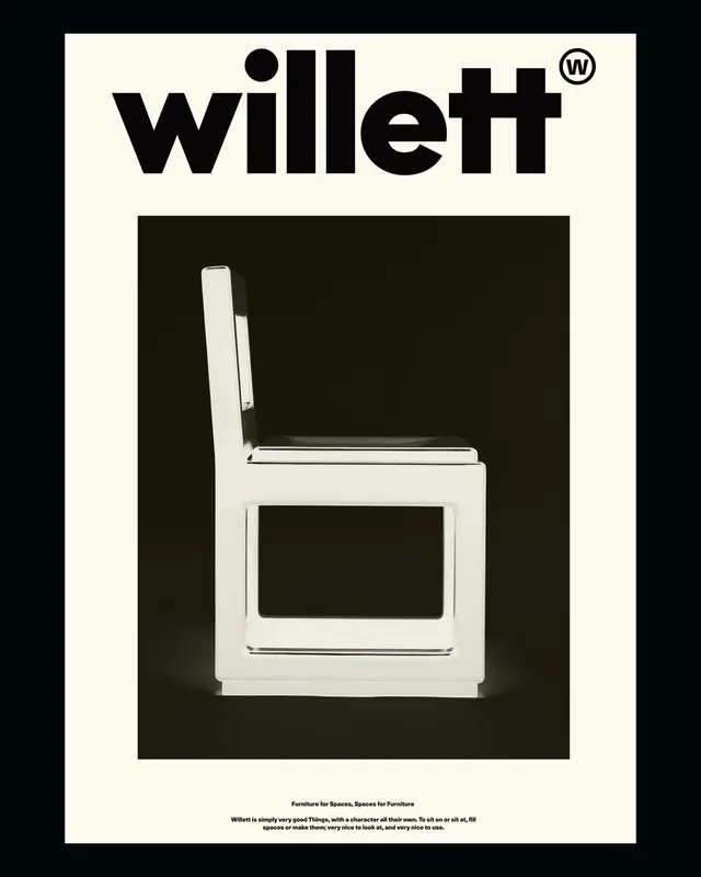 Willett Furniture Poster, minimal, swiss, monochrome