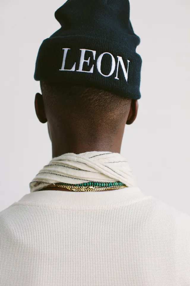 Leon Wordmark on Beanie Mockup, minimal, photographic, monochrome