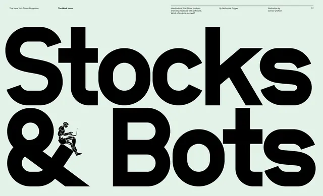 Stocks & Bots Wordmark, minimal, swiss, monochrome