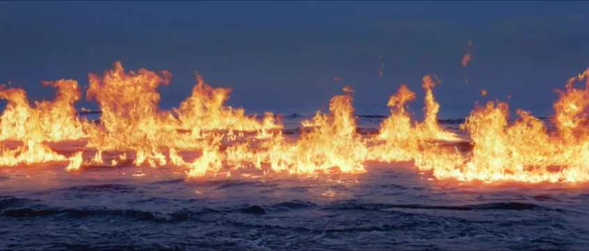 Fire on Water, photographic, abstract, high-contrast