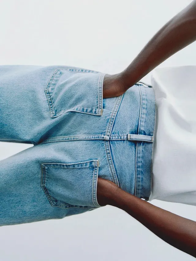 Denim Jeans Close-up, minimal, photographic, light