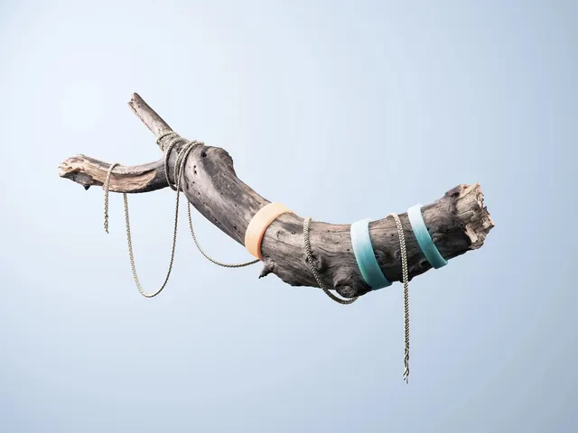 Wooden Log with Rope and Barrel, organic, photographic, muted