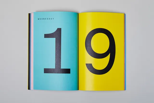 Split Color Number Typography, minimal, swiss, vibrant