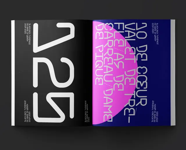 Abstract Typography and Gradient Layout, swiss, brutalist, dark