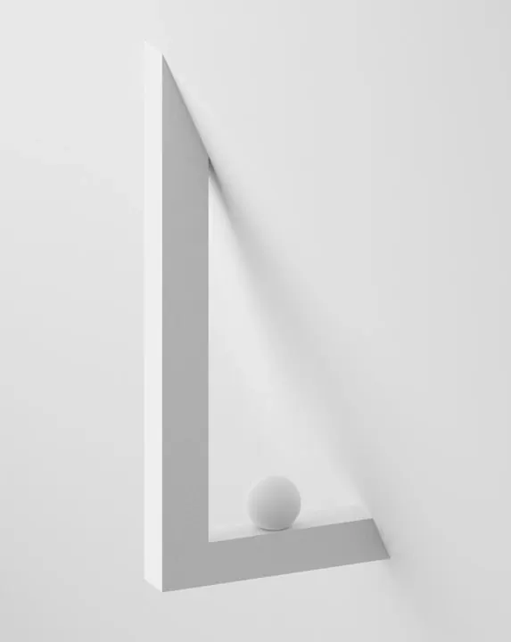 Minimalist 3D Geometric Composition, minimal, geometric, monochrome