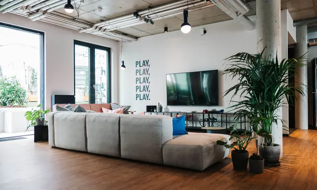 Modern Office Interior with Branding, minimal, corporate-clean, light