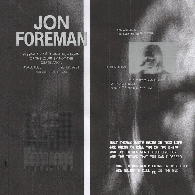 Jon Foreman Editorial Layout, minimal, swiss, monochrome