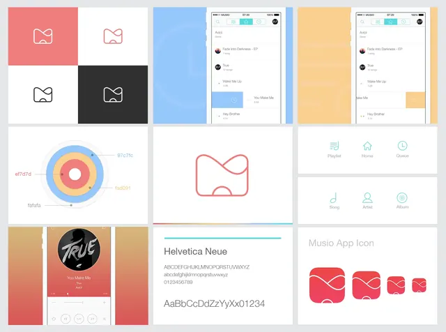Modern UI and Branding Identity Collection, minimal, corporate-clean, light