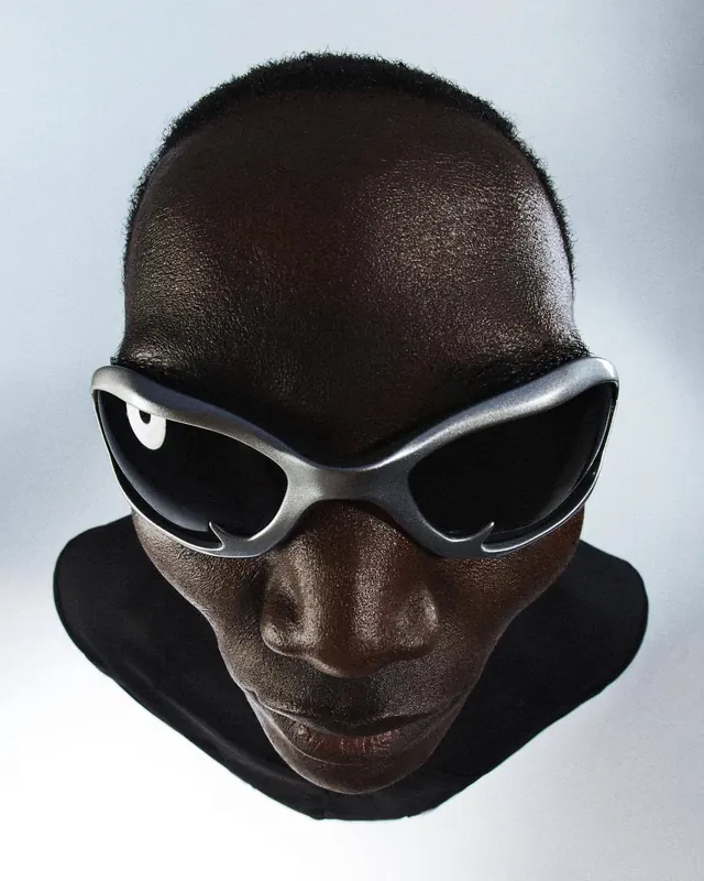 3D Render of a Dark-Skinned Face with Sunglasses, 3d-render, luxury, dark