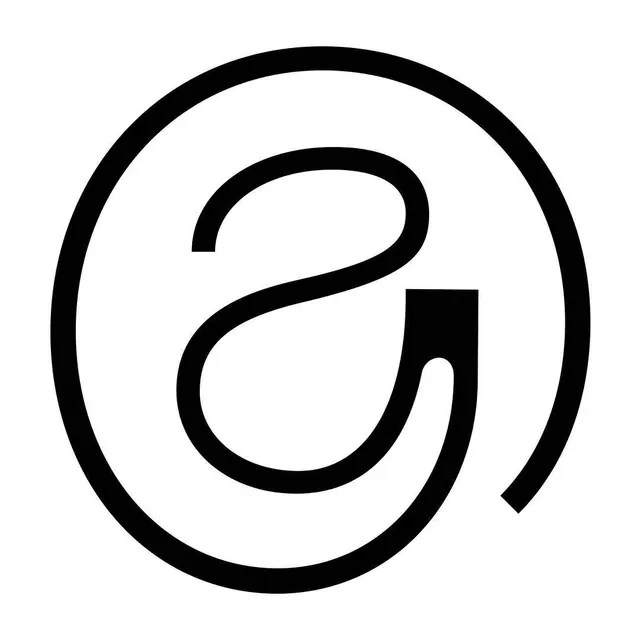 Circular Abstract Line Art Logo, minimal, monochrome, monochrome