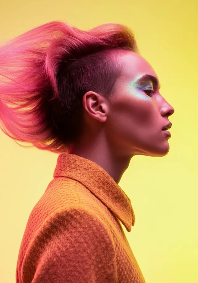 Vibrant Pink Portrait, photographic, luxury, vibrant
