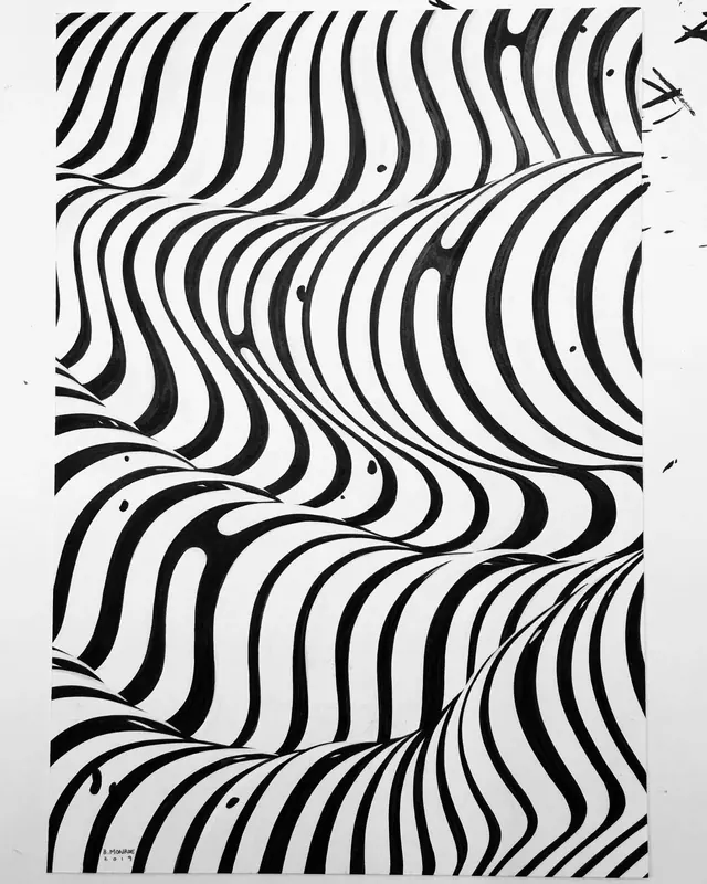 Wavy Monochrome Pattern, minimal, monochrome, monochrome