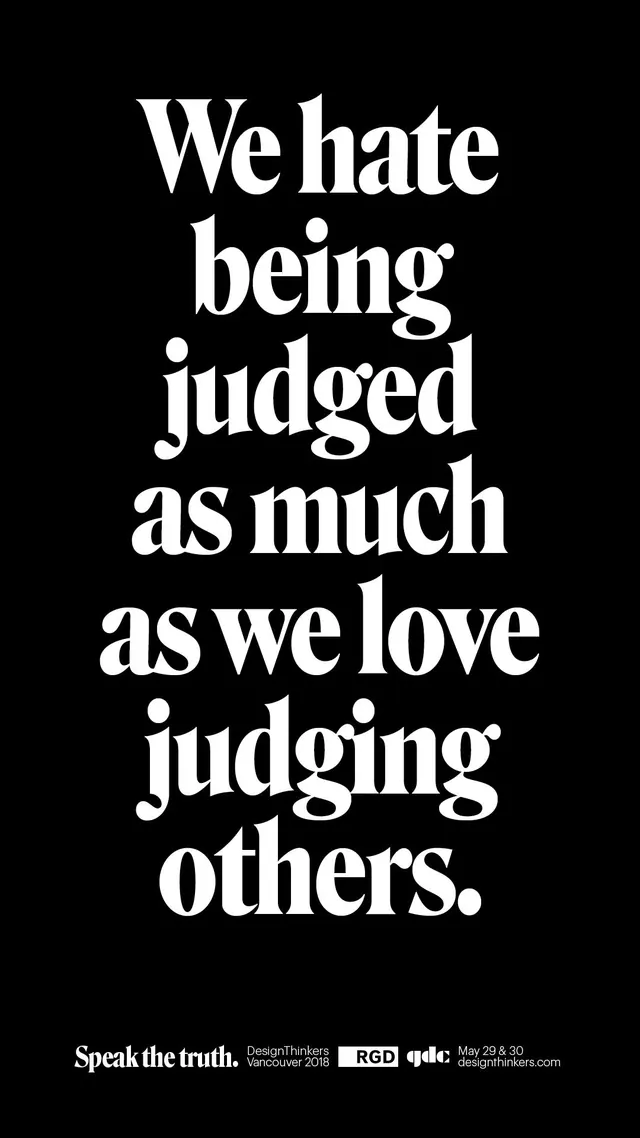 Judgment Typography Poster, minimal, brutalist, high-contrast