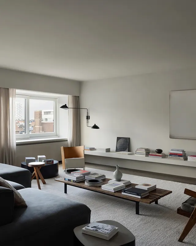 Modern Minimalist Living Room Interior, minimal, photographic, light