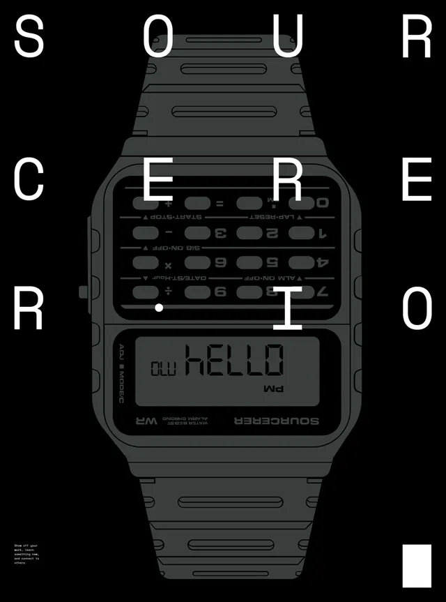 Technical Watch Interface Design, minimal, brutalist, monochrome