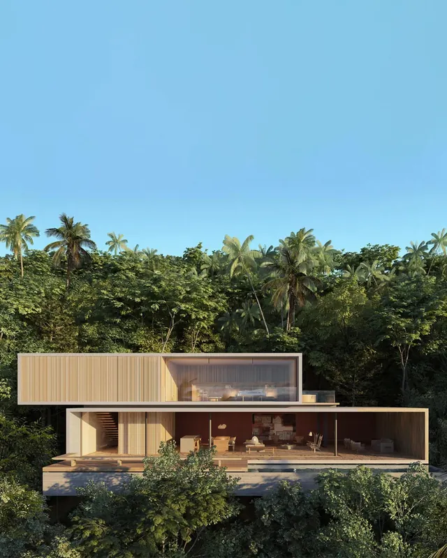 Modern Tropical Villa Architecture, minimal, luxury, earthy