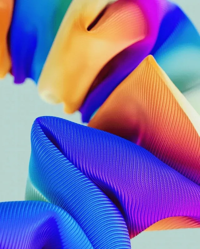 Abstract Gradient Fabric Waves, gradient-heavy, 3d-render, vibrant
