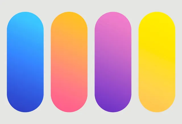 Vibrant Gradient Rounded Rectangles, minimal, gradient-heavy, vibrant