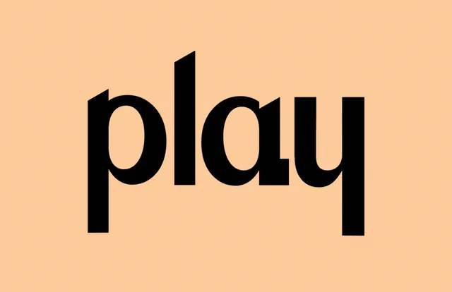 Play Wordmark, minimal, flat, warm
