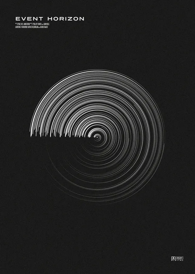 Event Horizon Poster, minimal, monochrome, monochrome
