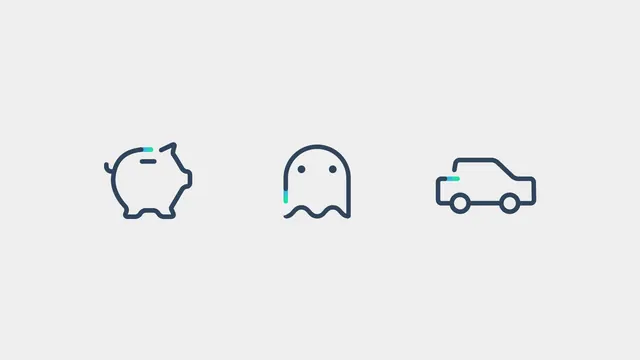 Line Art Vehicle Icons, minimal, flat, dark