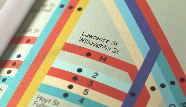 Transit Map Graphic Design, minimal, swiss, vibrant