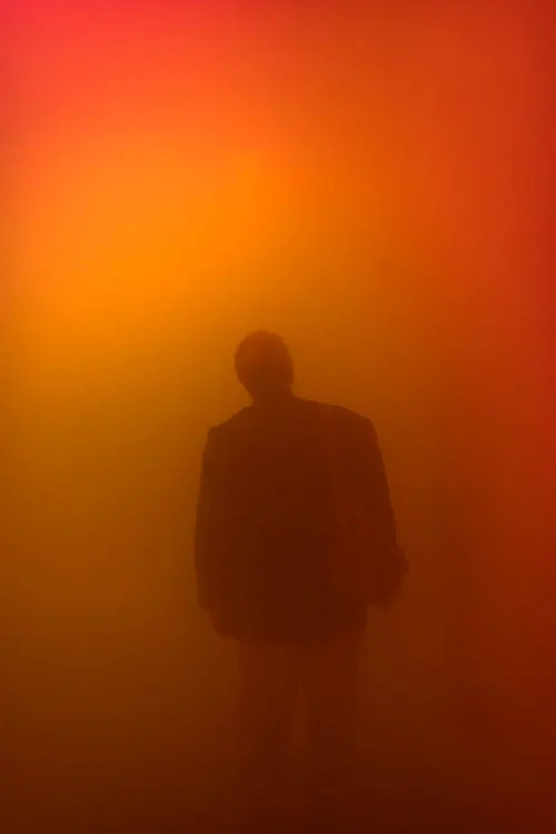 Silhouette in Warm Gradient, abstract, gradient-heavy, warm