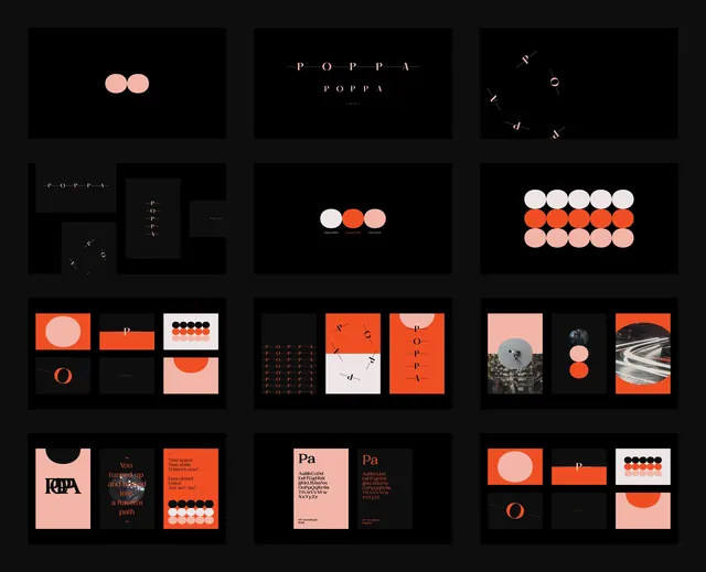 Minimalist Geometric Identity System, minimal, swiss, dark