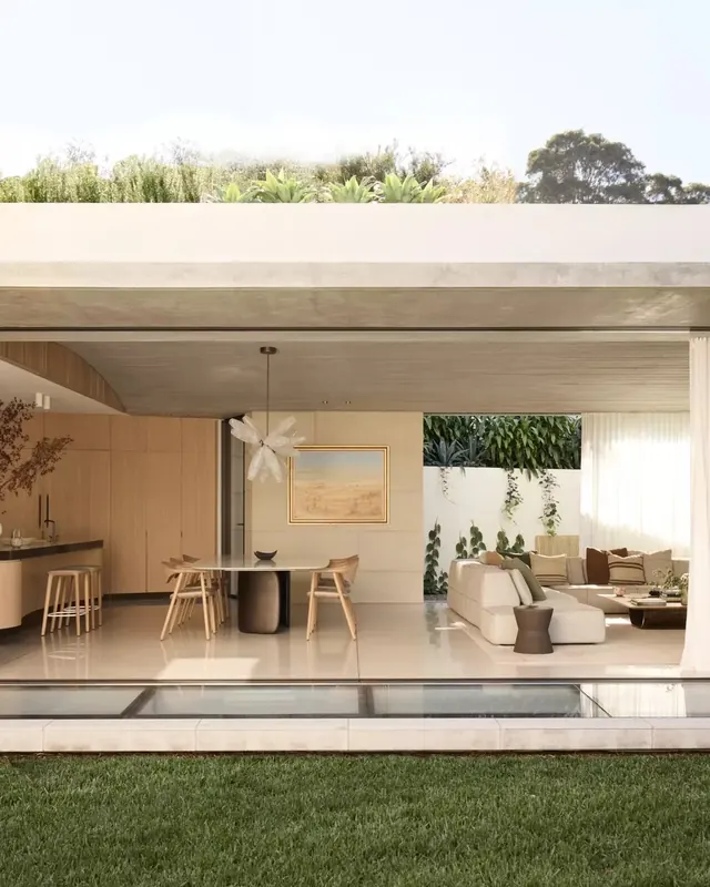 Modernist Interior with Indoor Pool, minimal, luxury, muted