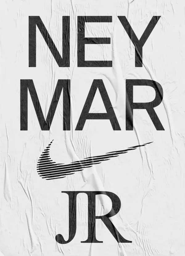 Neymar Jr. Typography and Logo Design, minimal, monochrome, monochrome