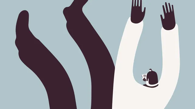 Abstract Humanoid Figures Illustration, minimal, flat, high-contrast