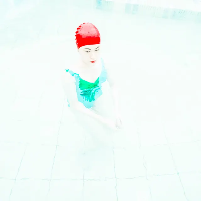 Swimmer in Pool Photograph, photographic, light-mode, light