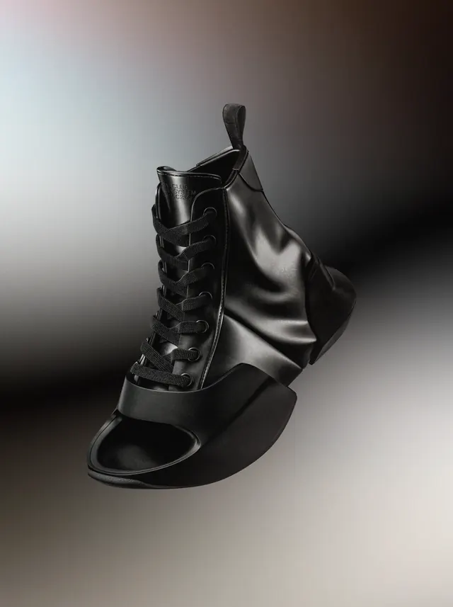 3D Render of a Black Leather Boot, luxury, 3d-render, dark