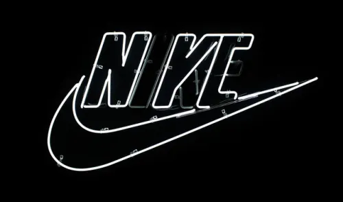 Nike Wordmark with Swoosh, minimal, monochrome, monochrome