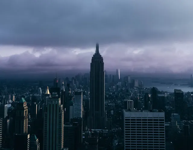 Cityscape at Dusk, photographic, dark-mode, dark