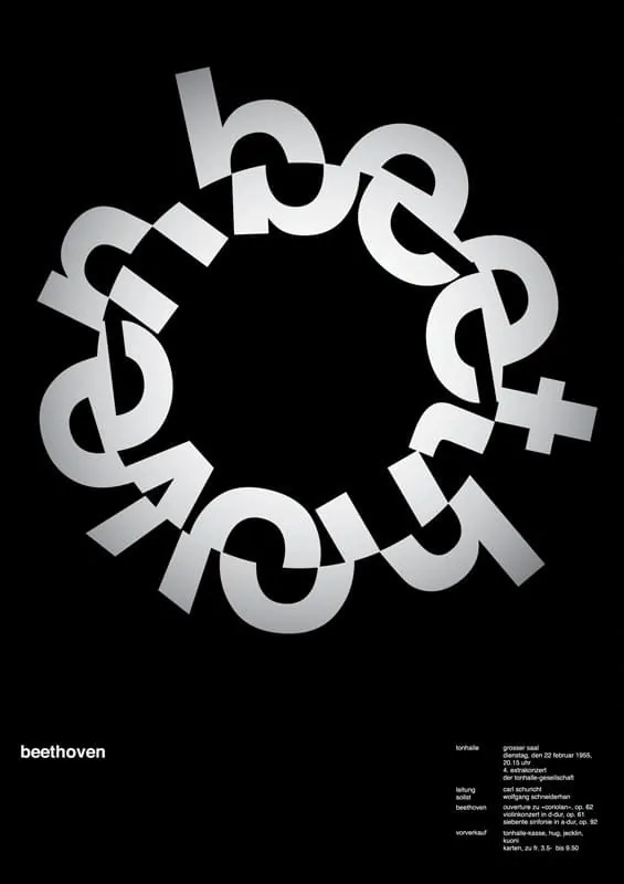 Beethoven Circular Wordmark, minimal, swiss, dark