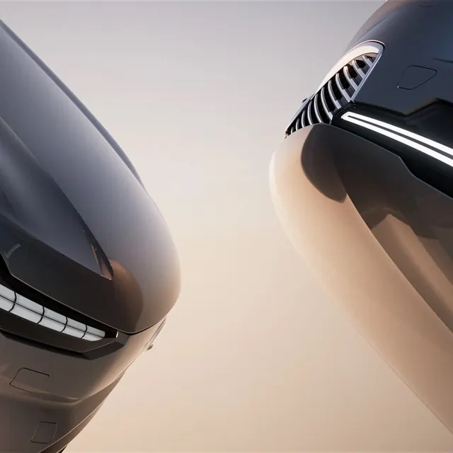 Aerodynamic Vehicle Close-up, minimal, luxury, dark