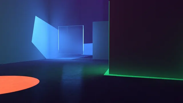 Abstract 3D Geometric Space, minimal, 3d-render, dark