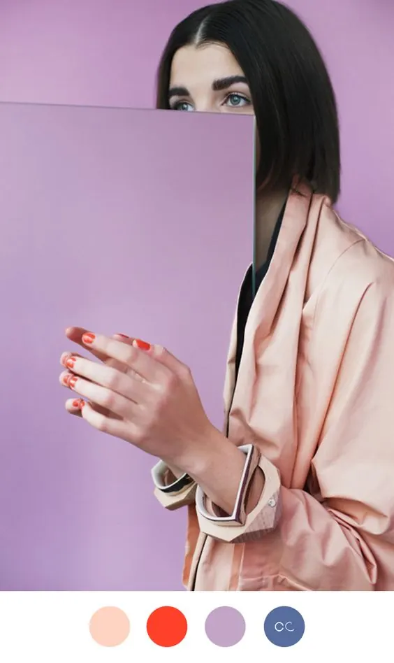 Fashion Portrait with Color Palette, minimal, editorial, pastel