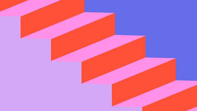 Geometric Staircase Graphic, minimal, geometric, vibrant