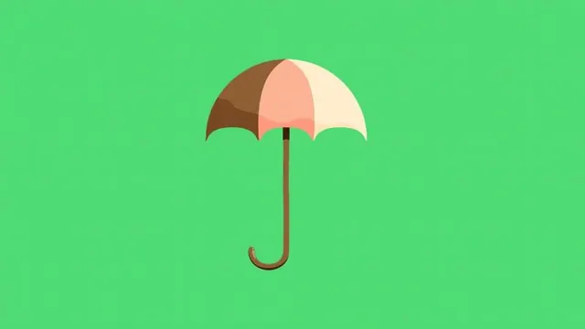Minimalist Umbrella Illustration, minimal, flat, vibrant