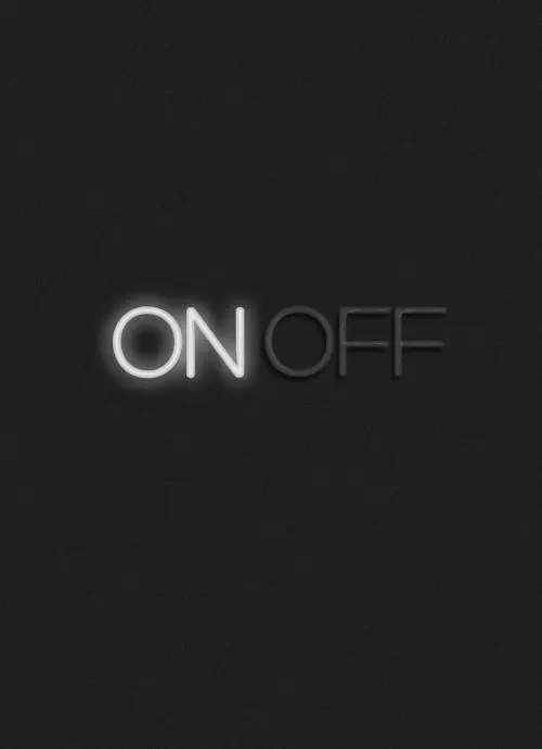ON OFF Neon Wordmark, minimal, dark-mode, dark