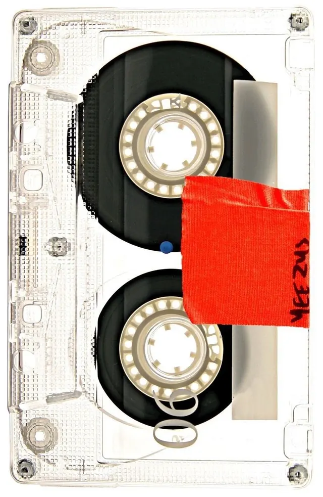 Hard Drive with Red Ribbon, technical, photographic, high-contrast