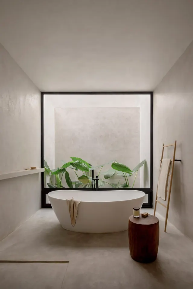 Minimalist Spa Bathroom Interior, minimal, luxury, light