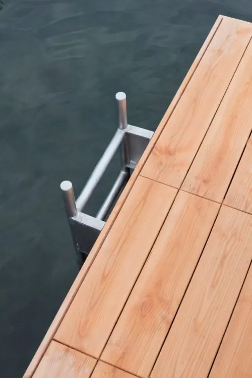 Wooden Dock and Railing Detail, minimal, photographic, warm