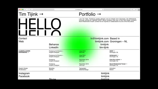 Tim Tran Portfolio Layout, swiss, minimal, high-contrast