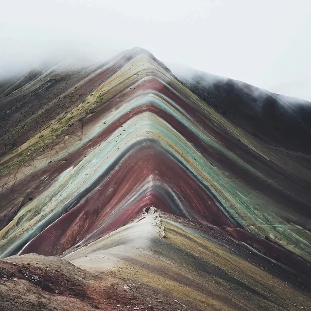 Stratified Mountain Landscape, photographic, organic, earthy