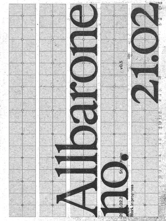 Vertical Typography on Grid, swiss, minimal, monochrome